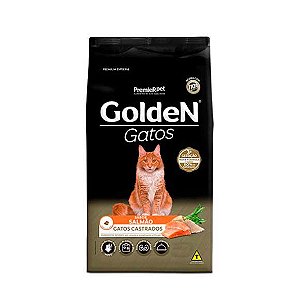 Ração Golden Gatos Adultos Castrados Sabor Salmão - 3kg