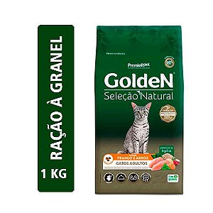 Ração Golden Gatos Adultos Seleção Natural Sabor Frango e Arroz - 1kg (Granel)