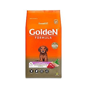 Ração Golden Fórmula Cães Filhotes Mini Bits Sabor Carne e Arroz - 10.1kg