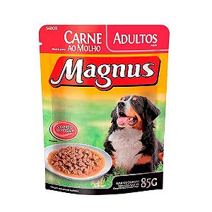 Ração Úmida para Cães Adultos Magnus Sachê Sabor Carne Ao Molho - 85g