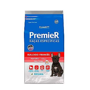 Ração Premier Raças Específicas Cães Bulldog Francês Filhotes Sabor Frango - 1kg