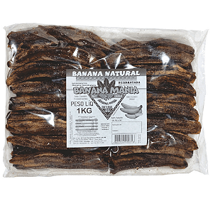 Banana Passa 1Kg Desidratada 100% Natural Zero Açúcar Sem Conservantes (Pacote Único)