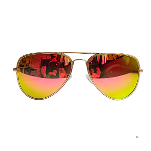 Óculos De Sol AVIATOR Polarizados VANMAGE DOURADAPINK