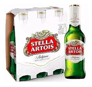 Cerveja Stella Artois Long Neck 330ml PT 6 Garrafas