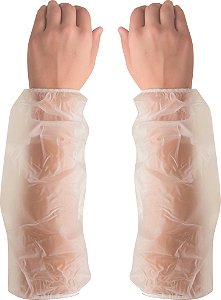 Manga pvc transparente sem forro com elásticos para ajustes