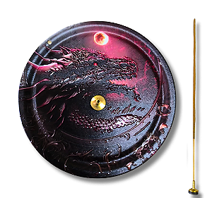 Incensário de Metal (Imã) Dragão e Sol