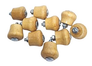 Kit Com 10 Puxadores 3 cm Madeira para tampa de Caldeirões