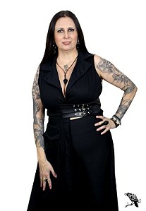 Caos Chique - Vestido tipo Casaco Punk com cintas