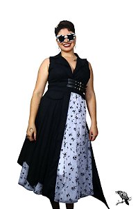 Caos Chique - Vestido tipo Casaco Punk com cintas - Plus Size