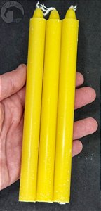Vela Palito  Amarela - Pacote com 3 Velas
