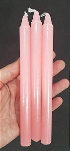 Vela Palito Rosa - Pacote com 3 Velas