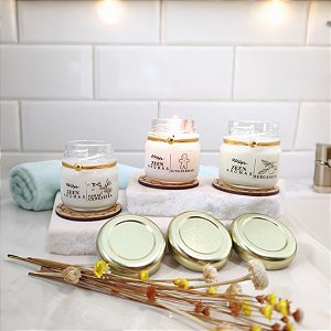 MINI TRIO DE VELAS - FLOR DE CEREJEIRA, BERGAMOTA, GINGERBREAD