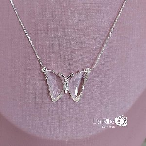 Colar Borboleta com zircônia