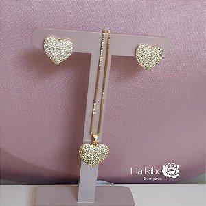 Conjunto coração (prata)