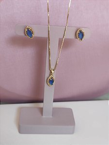 Conjunto zircônia azul