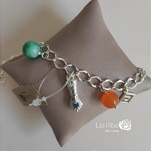 Pulseira figa com pedras