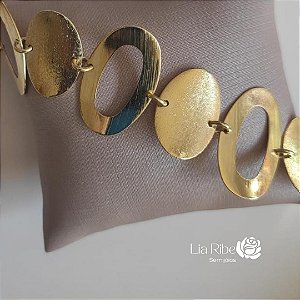 Pulseira elos chapeados e vazados