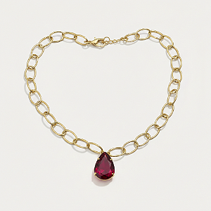 Colar Gota Rubi