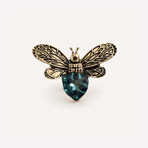 Broche Libélula Água Marinha