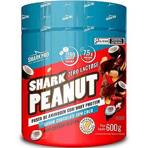 Shark Peanut Zero Lactose Chocolate com Coco - Pasta de Amendoim (600g)