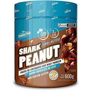 Shark Peanut Zero Lactose Chocolate ao Leite - Pasta de Amendoim (600g)