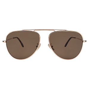 Illesteva Naxos 58 Rose Gold / Brown Flat Lenses