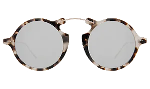 Illesteva Roma II White Tortoise w/ Silver Flat Mirror