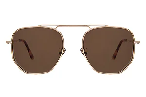 Illesteva Patmos 58 Rose Gold w/ Brown Flat Lenses