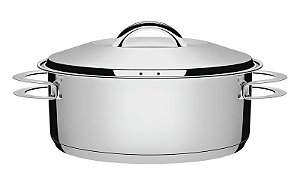 Caçarola Rasa Aço Inox 24 cm 4,7 L com Fundo Triplo Solar Tramontina
