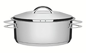 Caçarola Rasa Aço Inox Solar 28 cm 7,1 L Tramontina
