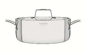 Caçarola Rasa Grano em Aço Inox Corpo Triplo 24 cm 4,7 L Tramontina