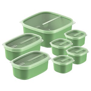 Jogo de Potes MixColor com tampa 7 Peças Verde Salvia Tramontina