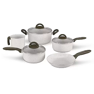 Jogo De Panelas 5 Peças Ceramic Life Suprema Vanilla Brinox