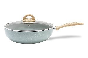 Panela Wok com Tampa Fundo de Indução 28 cm 3,4 L Ceramic Life Botanika Brinox