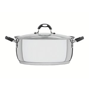 Caçarola Rasa Astro Silicone Aço Inox com Fundo Triplo 30 cm 8,5 L Tramontina