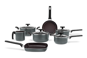 Jogo de Panelas Ceramic Life 7 Peças Preserve Cinza Brinox