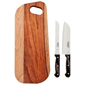 Kit para Frios Com Cabos Polywood Castanho 3 peças Tramontina