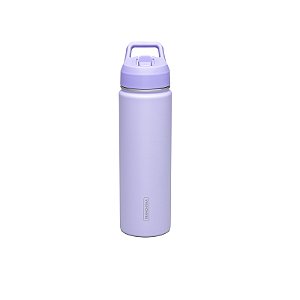 Garrafa Térmica 650 ml em Aço Revestido Lilás com Canudo Tramontina