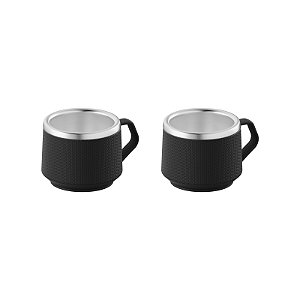 Conjunto de Xícaras para Café Revestimento em ABS Preto 2 Peças 80 ml Tramontina