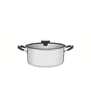 Caçarola Rasa em Aço Inox Solar Silicone 20 cm 2,9 L Tramontina