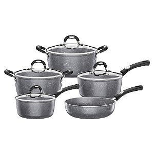 Jogo de Panelas Mônaco em Alumínio Cinza 5 Peças Tramontina