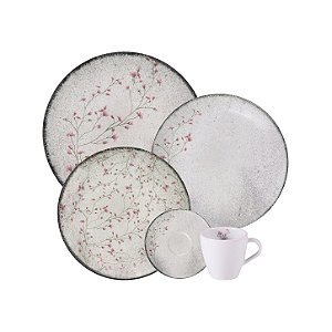 Aparelho de Jantar em Porcelana Decorada Floralis 20 Peças Tramontina