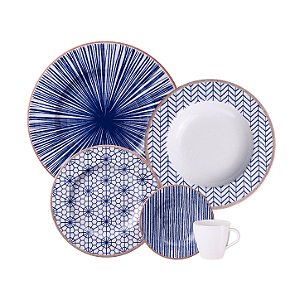 Aparelho de Jantar em Porcelana Decorada Abstratta 20 Peças Tramontina