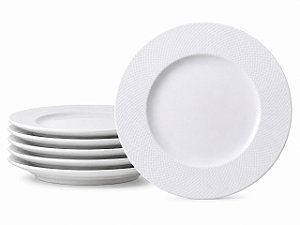 Jogo de Pratos Sobremesa Mesh 12 peças em Porcelana 21cm Tramontina