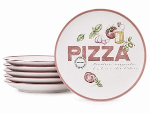 Jogo de Pratos Raso Milano 12 peças em Porcelana 25cm Tramontina