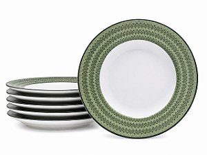 Jogo de Pratos sobremesa Zenith 12 peças em Porcelana 21cm Tramontina