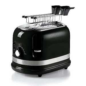 Torradeira Elétrica Ariete 149 Moderna p/ 2 Fatias 6 Níveis de Tostagem 750W - 220v Preta