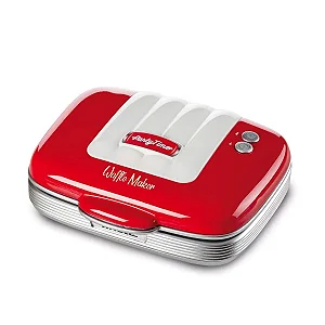 Máquina de Waffle Ariete 1973 Party Time Retrô 700W Vermelha - 220 v