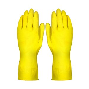 LUVA DE LATEX AMARELA TAMANHO MÉDIO