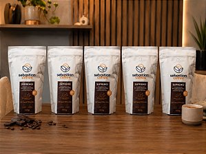 Kit 5 Unidades Café GRÃOS 500g -SUPREMO notas Chocolate ao leite